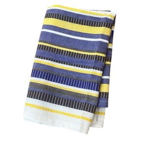 Anthropologie‎ Kitchen Decor Woven Dish Tea Towel Striped Blue Yellow White